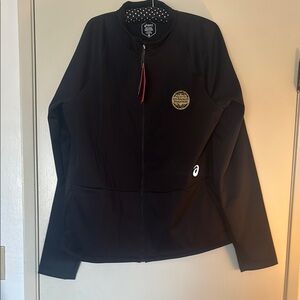 Asics Black Bomber Jacket Lightweight Casual Style